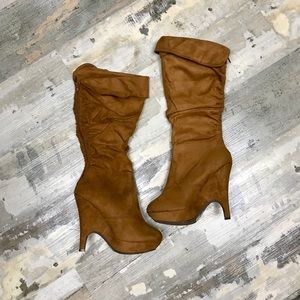 Brown suede boots